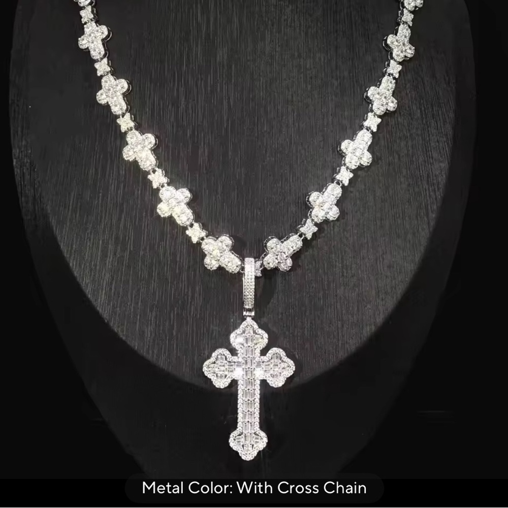 Silver Cross Necklace 18inch - Picture 6 of 6